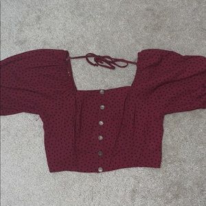 Crop top with scrunched back and tie